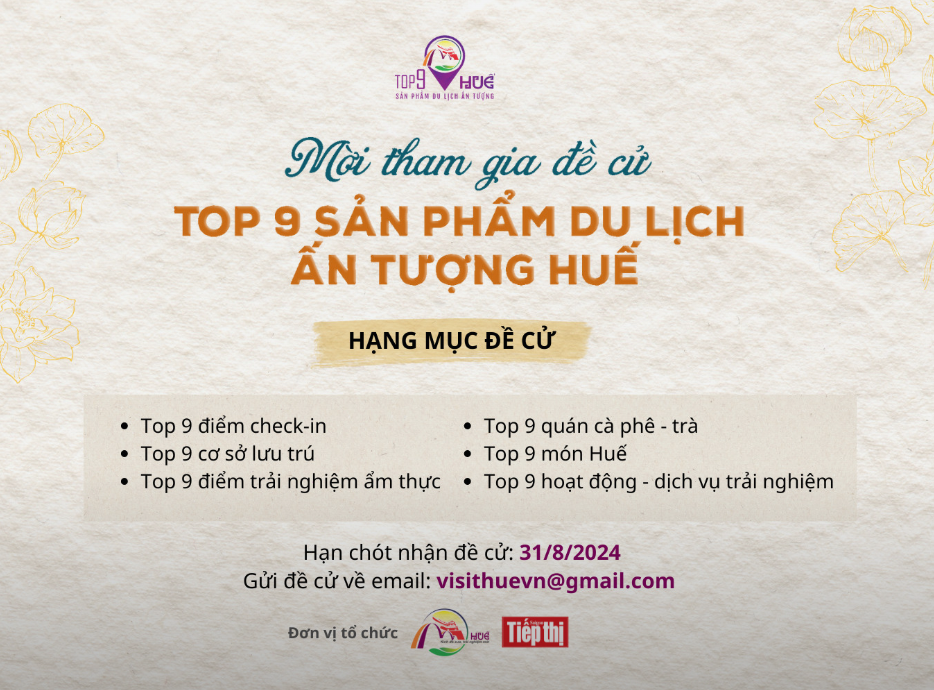 Top 9 Sản phẩm du lịch ấn tượng Huế năm 2024