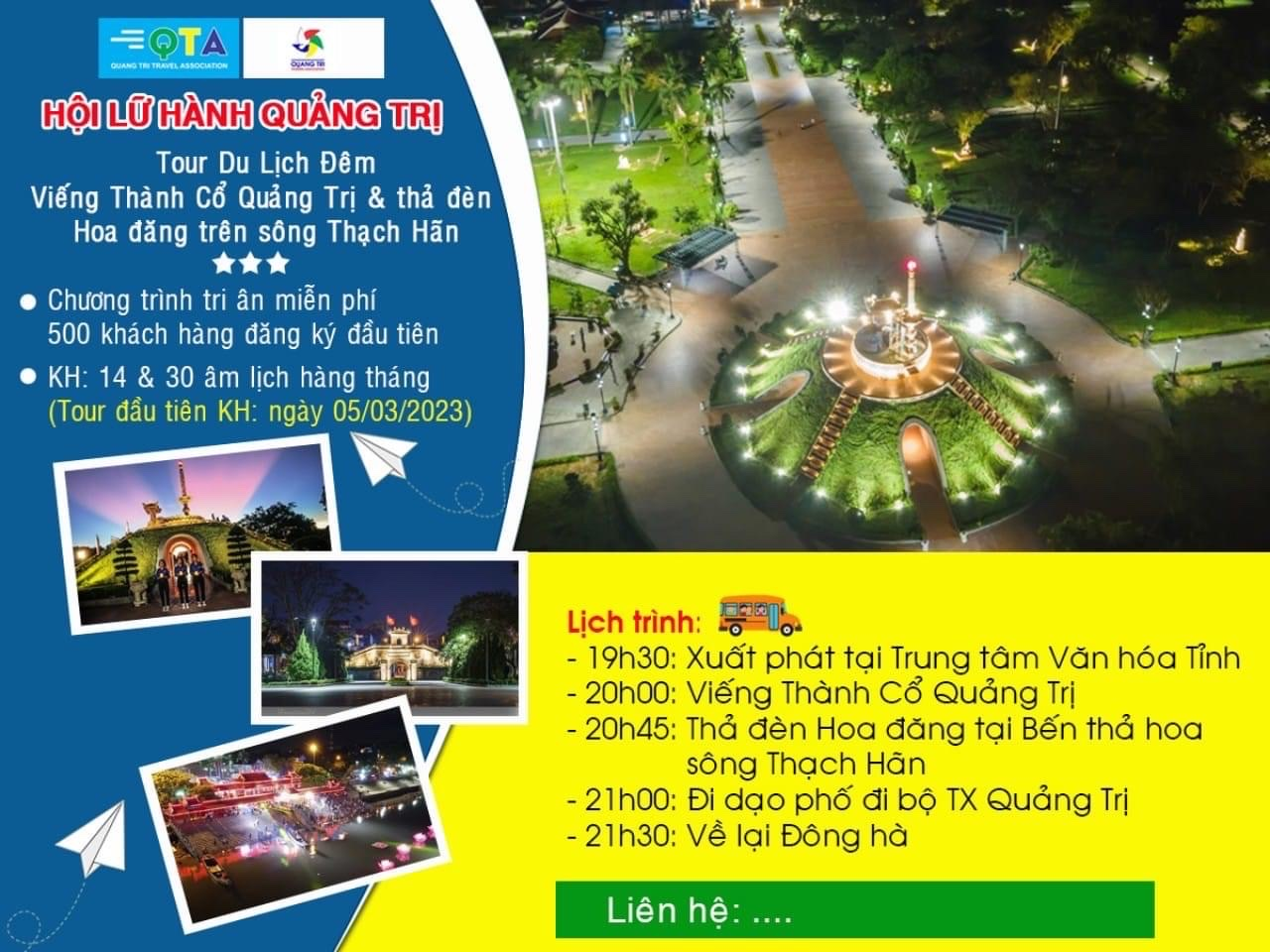 Tri ân miễn phí 500 khách hàng đăng ký Tour du lịch đêm Quảng Trị
