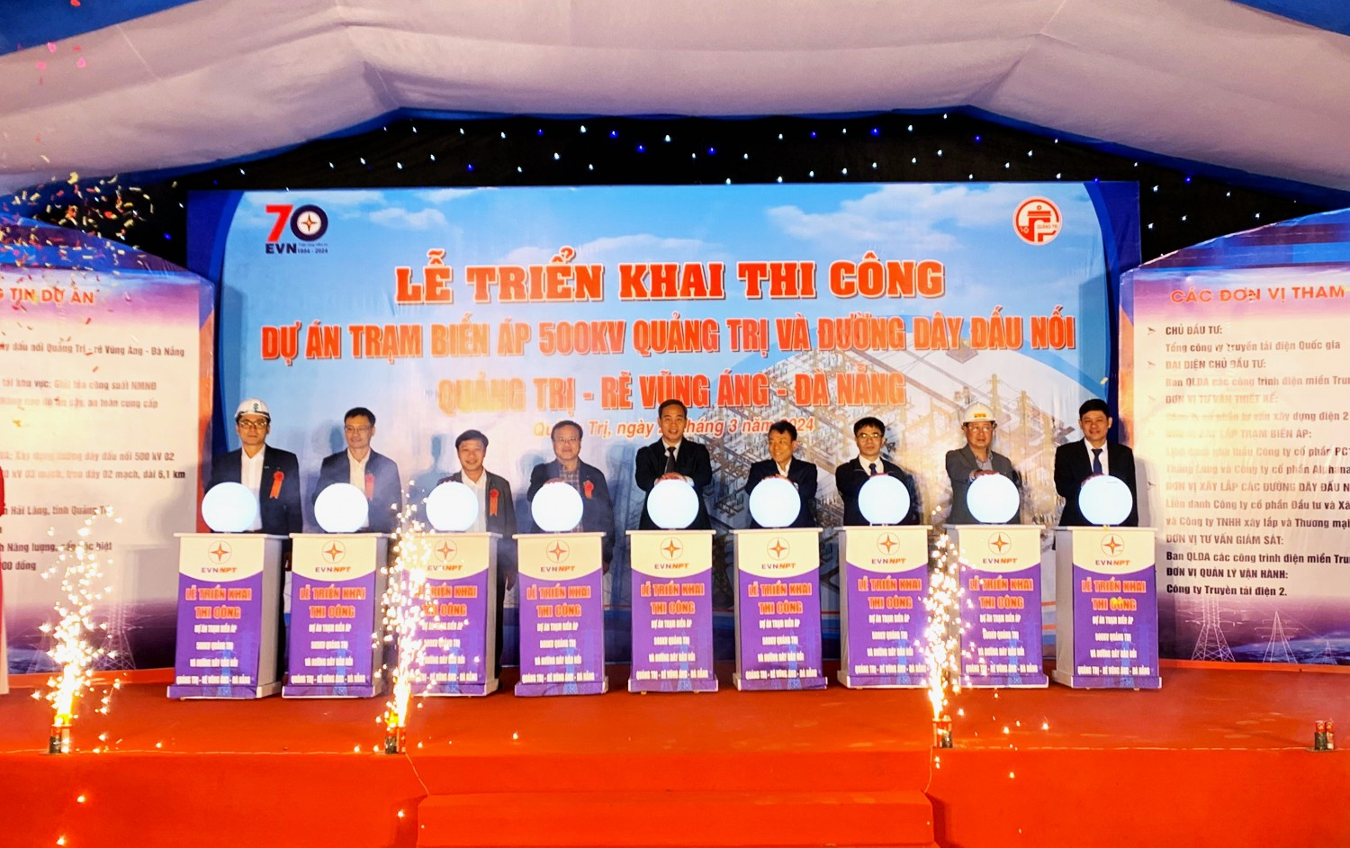 Triển khai thi công trạm biến áp 500kV Quảng Trị và đường dây đấu nối Quảng Trị - Rẽ Vũng Áng - Đà Nẵng