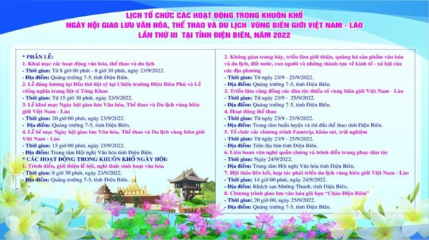 Ngày hội giao lưu văn hóa, thể thao và du lịch vùng biên giới Việt Nam - Lào lần thứ III tại tỉnh Điện Biên năm 2022